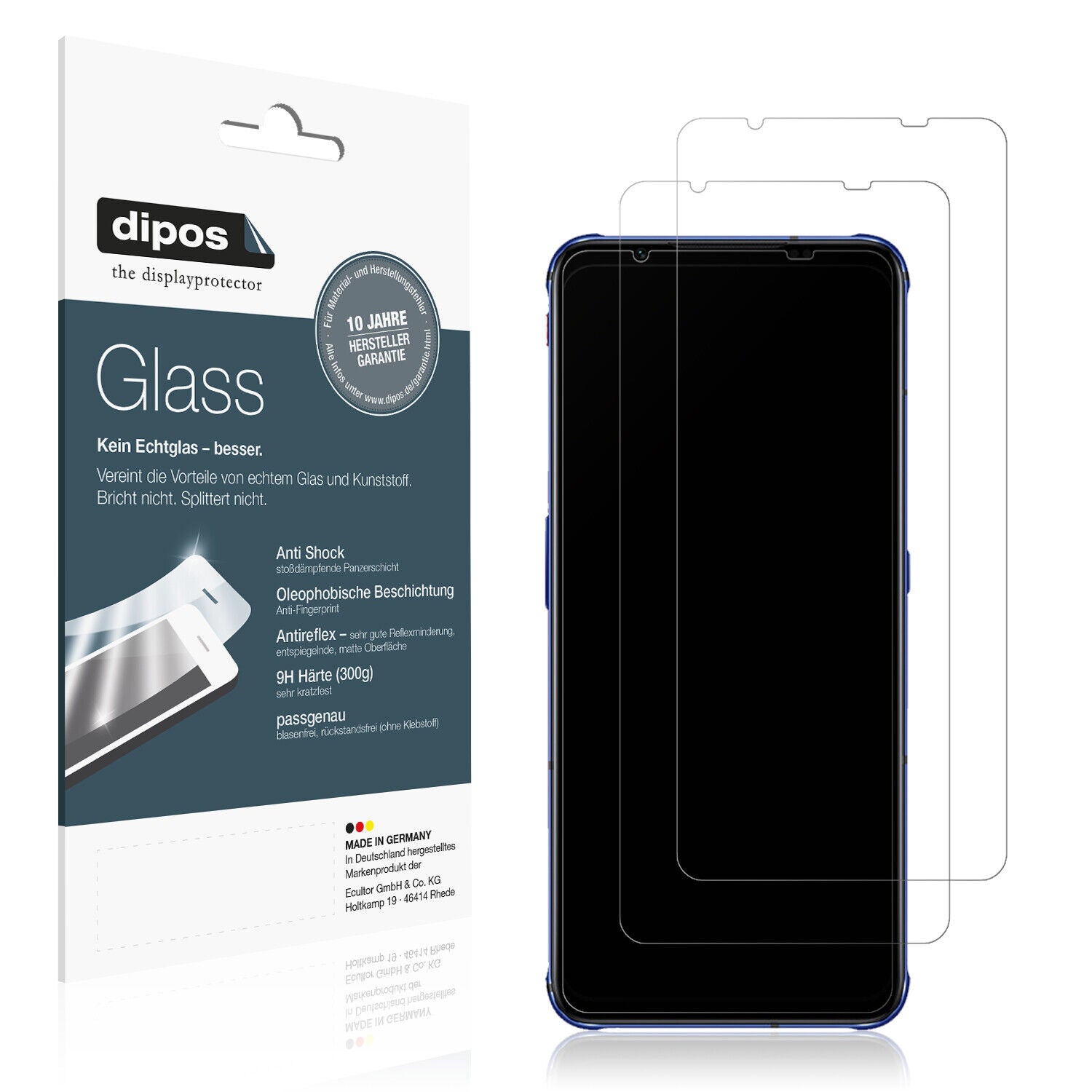 Matte Displayschutzfolie von dipos passend für NUBIA Red Magic7S, 9H kratzfest und blasenfrei montiert