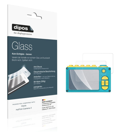 Matte Displayschutzfolie von dipos passend für Oaxis myFirst Camera 2, 9H kratzfest und blasenfrei montiert