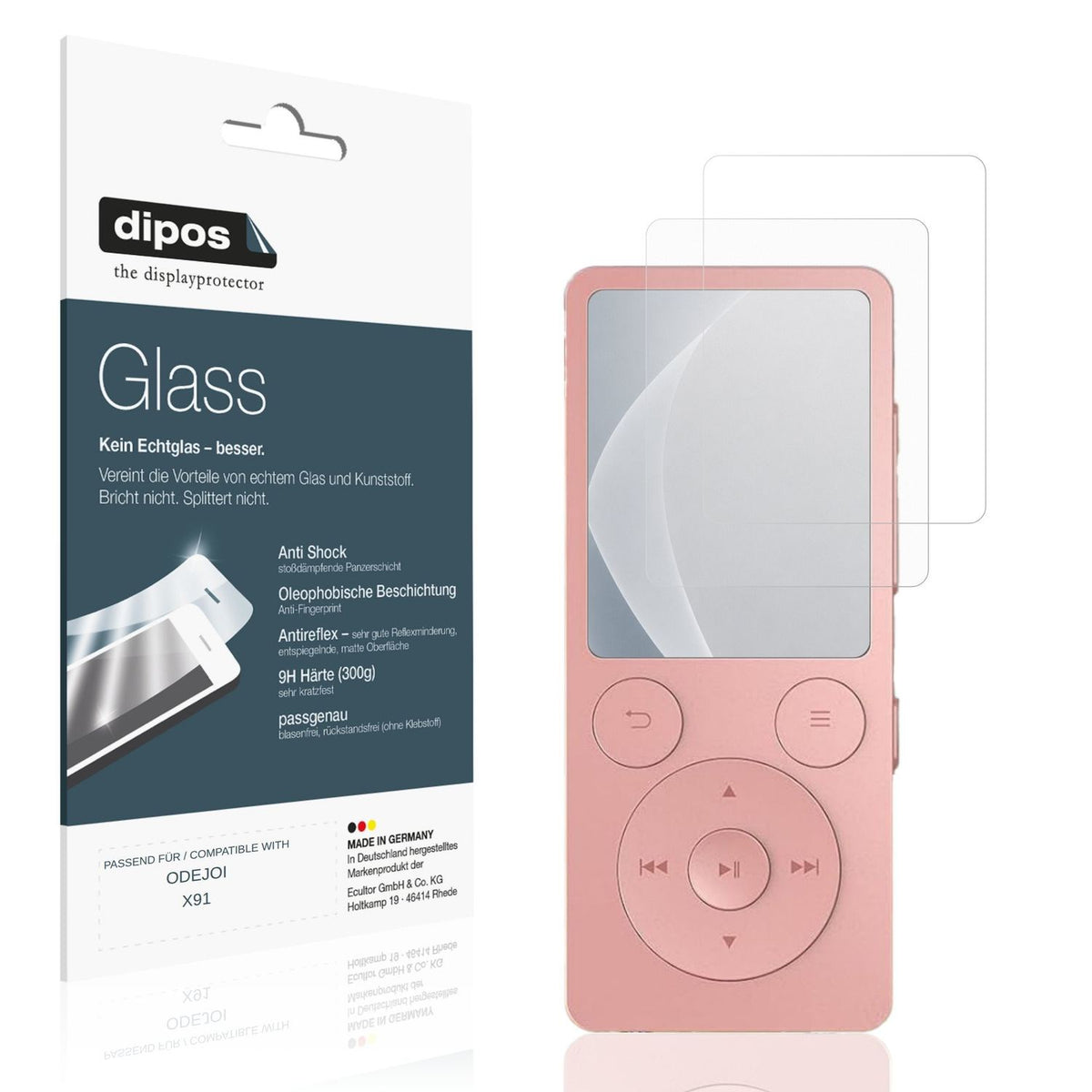 Matte Displayschutzfolie von dipos passend für ODEJOI X91, 9H kratzfest und blasenfrei montiert