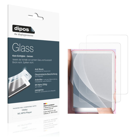 Matte Displayschutzfolie von dipos passend für Oilsky M1 MP3-Player, 9H kratzfest und blasenfrei montiert