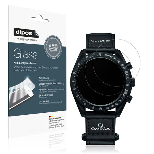 Matte Displayschutzfolie von dipos passend für Omega x Swatch Speedmaster Moonswatch, 9H kratzfest und blasenfrei montiert