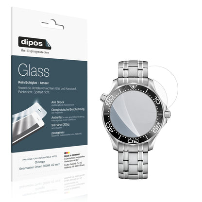 Matte Displayschutzfolie von dipos passend f�r Omega Seamaster Diver 300M 42 mm, 9H kratzfest und blasenfrei montiert