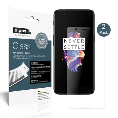 Matte Displayschutzfolie von dipos passend für OnePlus 5, 9H kratzfest und blasenfrei montiert