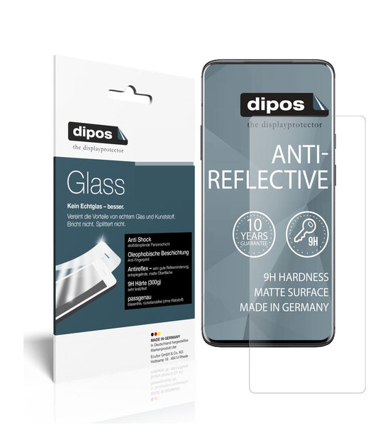 Matte Displayschutzfolie von dipos passend für OnePlus 7 Pro, 9H kratzfest und blasenfrei montiert
