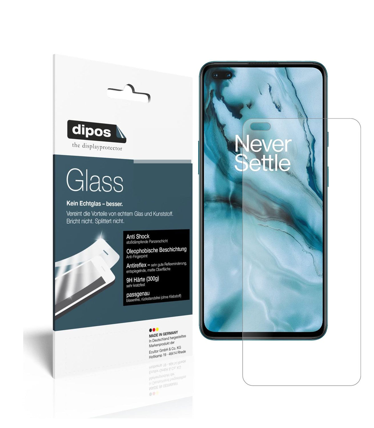 Matte Displayschutzfolie von dipos passend für OnePlus Nord, 9H kratzfest und blasenfrei montiert