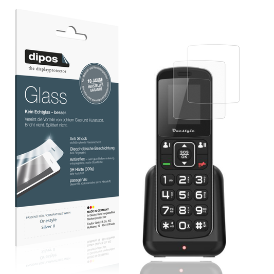 Matte Displayschutzfolie von dipos passend für Onestyle Silver II, 9H kratzfest und blasenfrei montiert