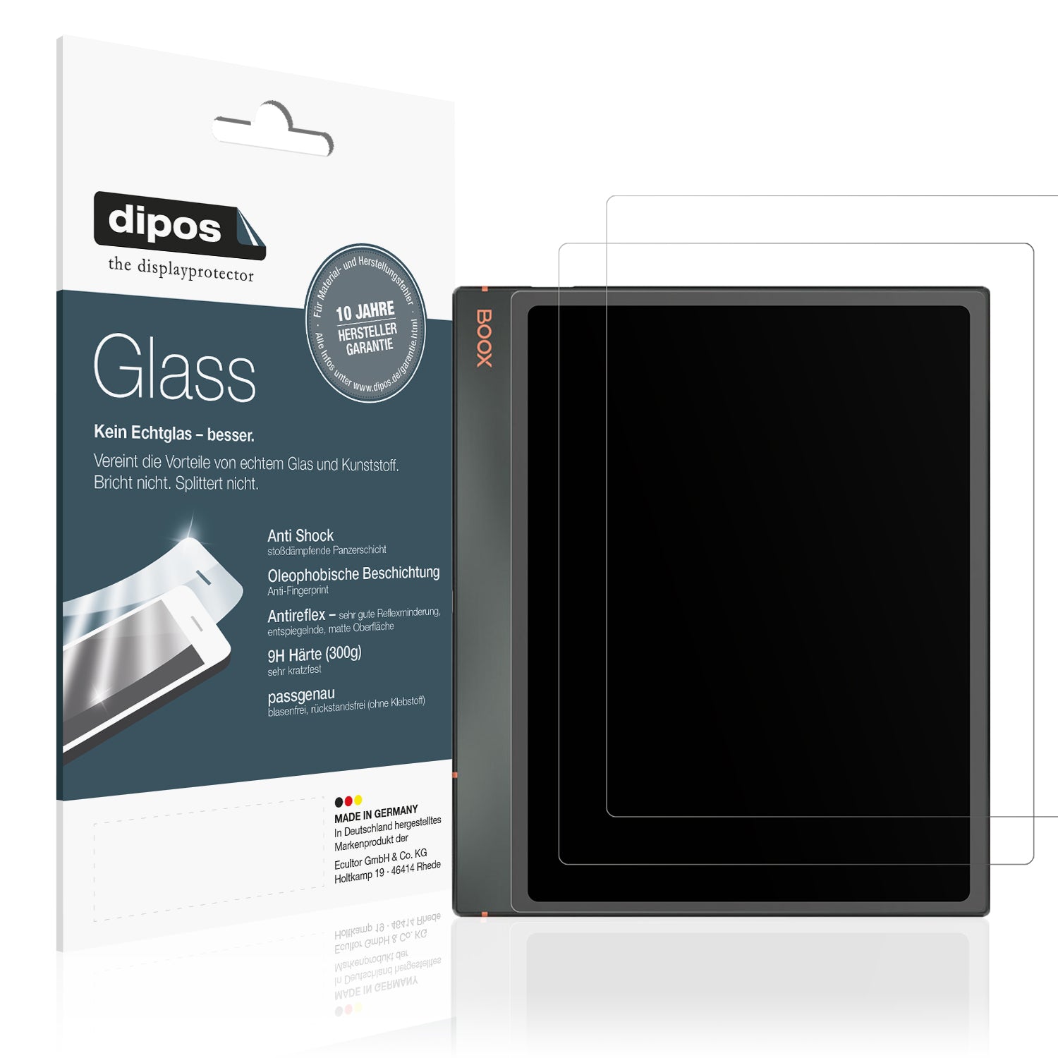 Matte Displayschutzfolie von dipos passend für Onyx Boox Note Air3, 9H kratzfest und blasenfrei montiert