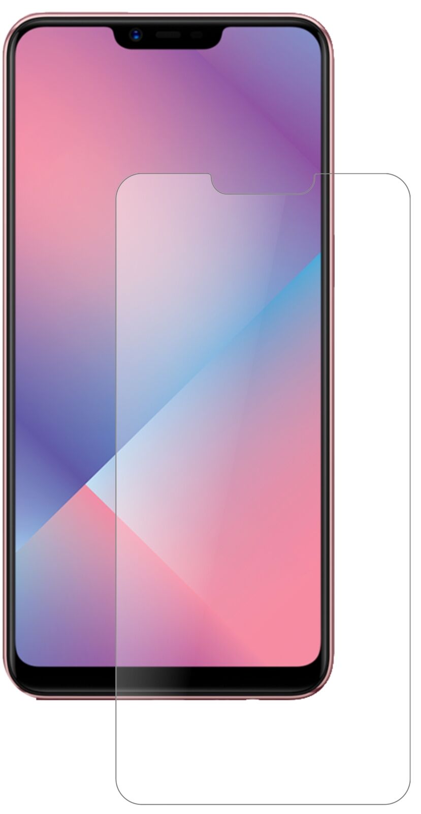 Matte Displayschutzfolie von dipos passend für Oppo A5, 9H kratzfest und blasenfrei montiert