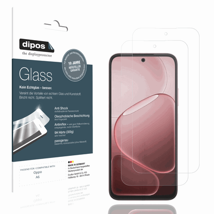 Matte Displayschutzfolie von dipos passend f�r Oppo A6, 9H kratzfest und blasenfrei montiert