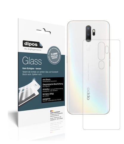 Matte Displayschutzfolie von dipos passend für Oppo A5 (2020) Rückseite, 9H kratzfest und blasenfrei montiert