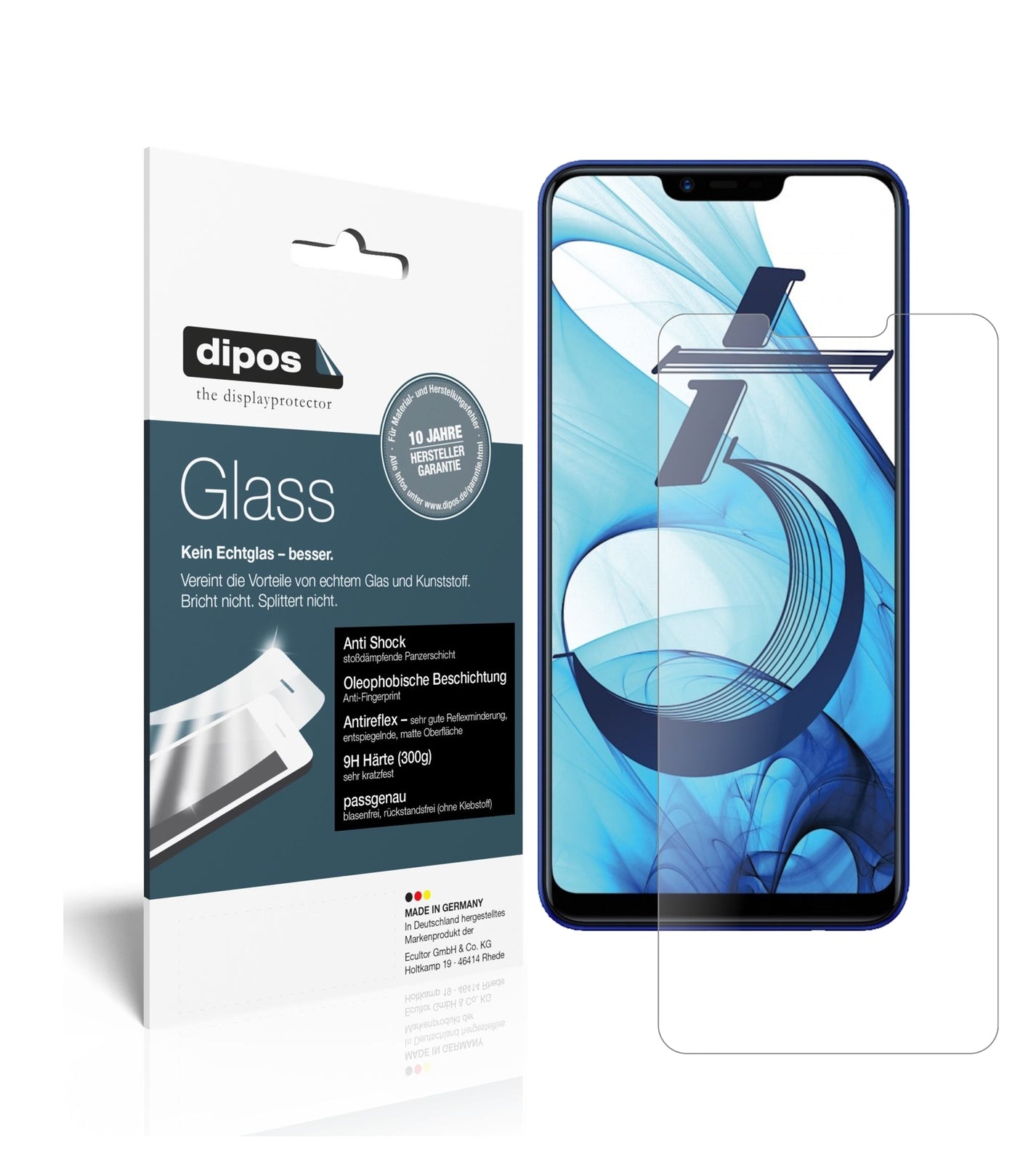 Matte Displayschutzfolie von dipos passend für Oppo AX5, 9H kratzfest und blasenfrei montiert