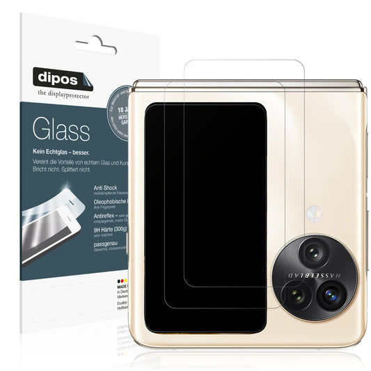Matte Displayschutzfolie von dipos passend für Oppo Find N3 Flip Aussenseite, 9H kratzfest und blasenfrei montiert