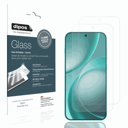 Matte Displayschutzfolie von dipos passend für Oppo Find X9s Pro, 9H kratzfest und blasenfrei montiert