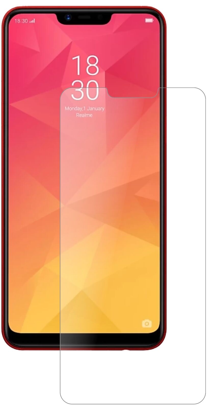 Matte Displayschutzfolie von dipos passend für Oppo Realme 2, 9H kratzfest und blasenfrei montiert