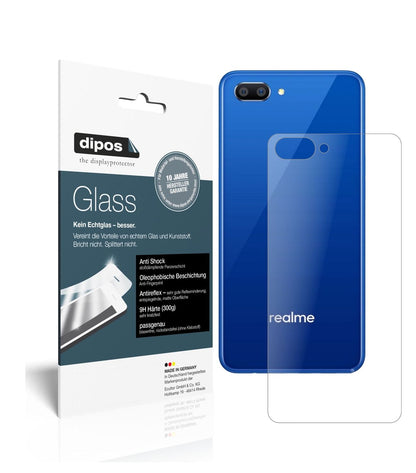 Matte Displayschutzfolie von dipos passend für Oppo Realme C1 Rückseite, 9H kratzfest und blasenfrei montiert