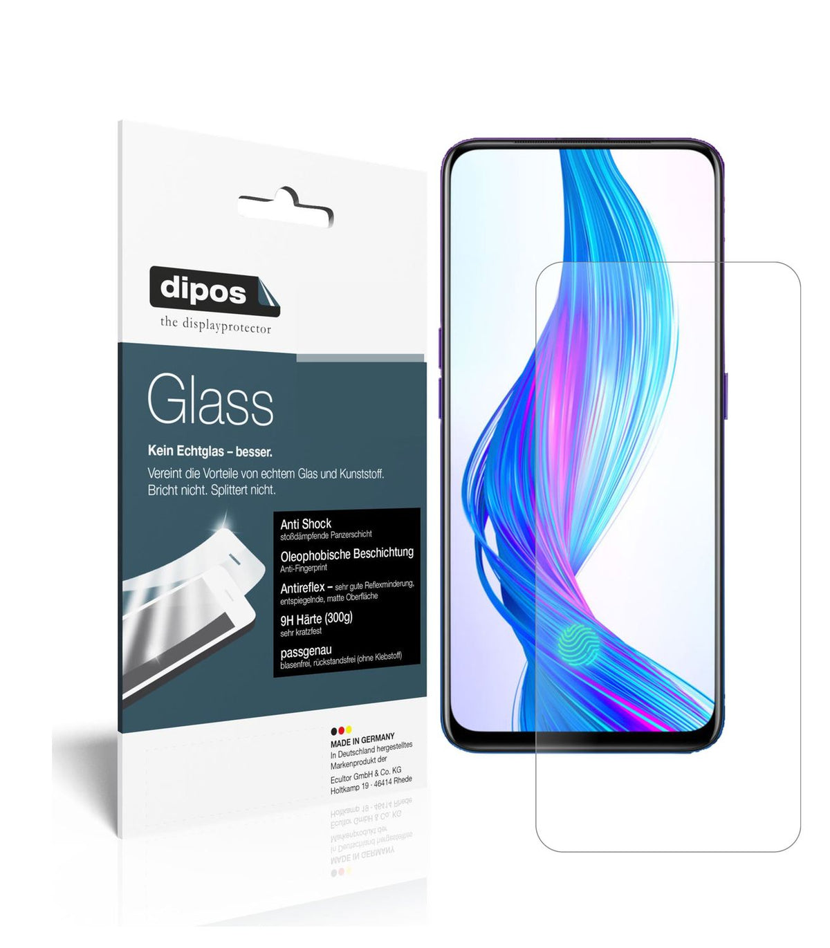 Matte Displayschutzfolie von dipos passend für Oppo Realme X Master Edition, 9H kratzfest und blasenfrei montiert