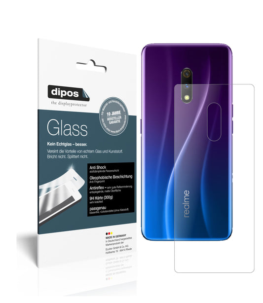 Matte Displayschutzfolie von dipos passend für Oppo Realme X Master Edition Rückseite, 9H kratzfest und blasenfrei montiert