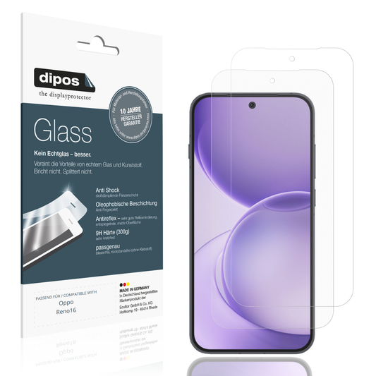 Matte Displayschutzfolie von dipos passend für Oppo Reno16, 9H kratzfest und blasenfrei montiert