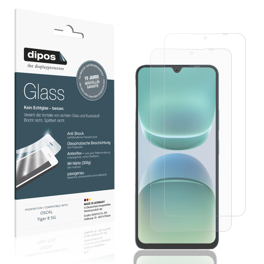 Matte Displayschutzfolie von dipos passend für OSCAL Tiger 8 5G, 9H kratzfest und blasenfrei montiert
