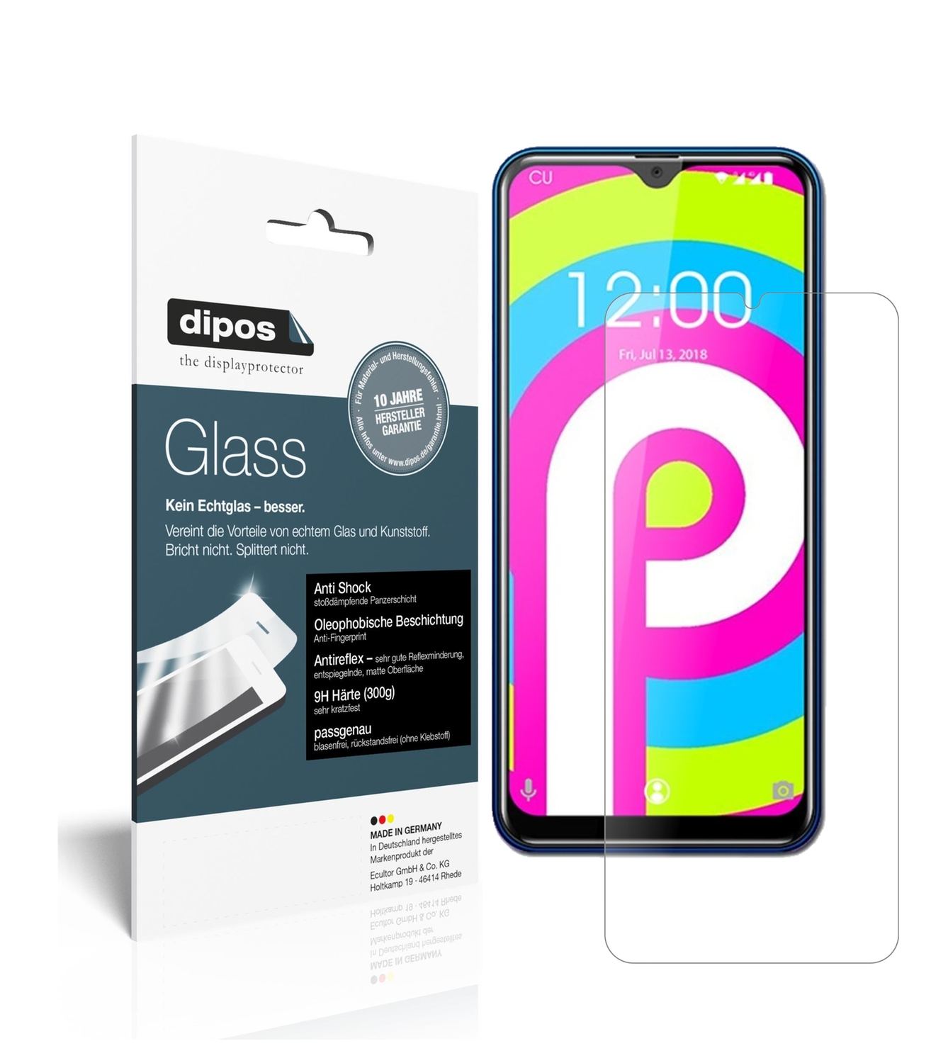 Matte Displayschutzfolie von dipos passend für Oukitel C 15 Pro, 9H kratzfest und blasenfrei montiert