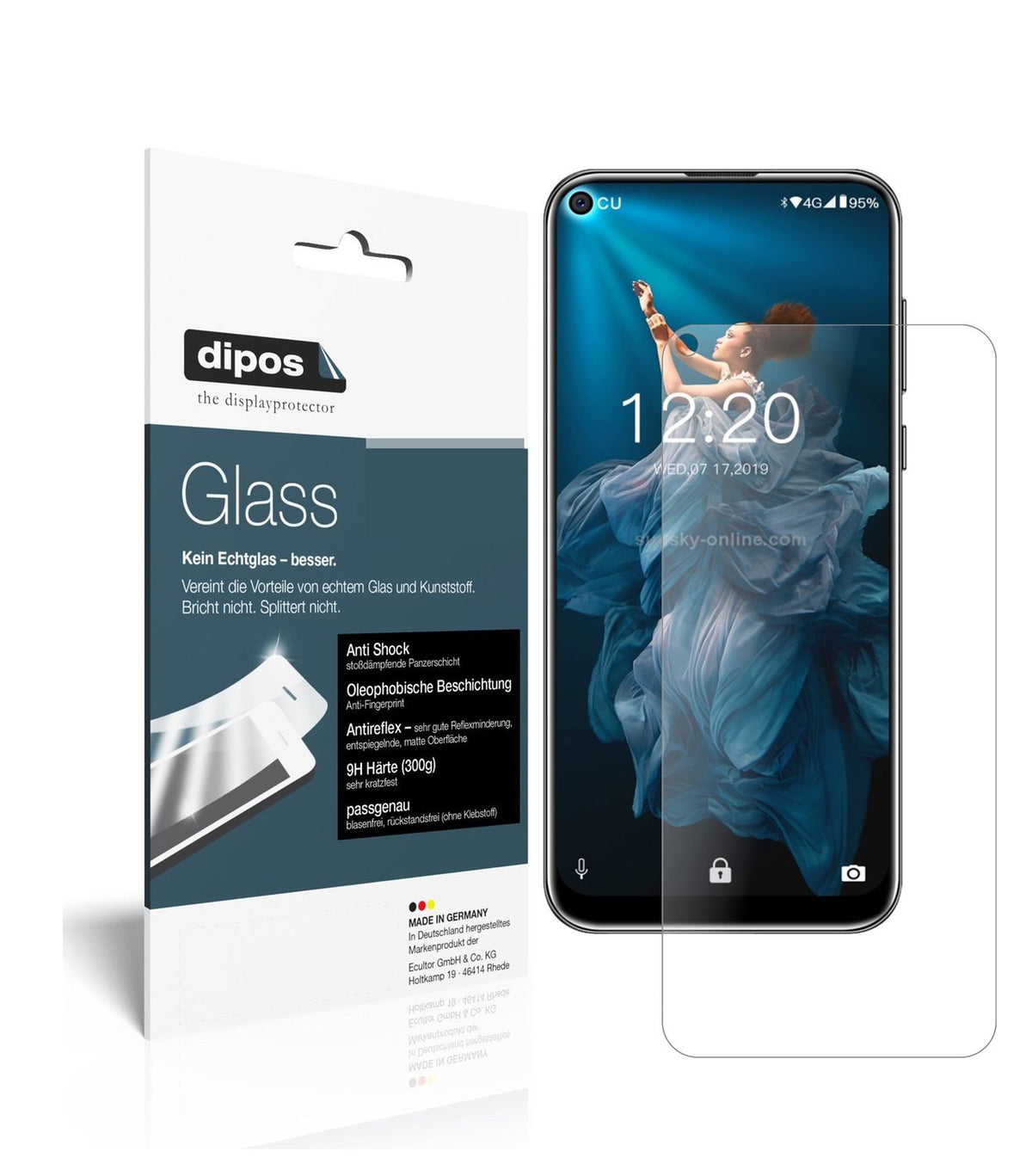 Matte Displayschutzfolie von dipos passend für Oukitel C17 Pro, 9H kratzfest und blasenfrei montiert