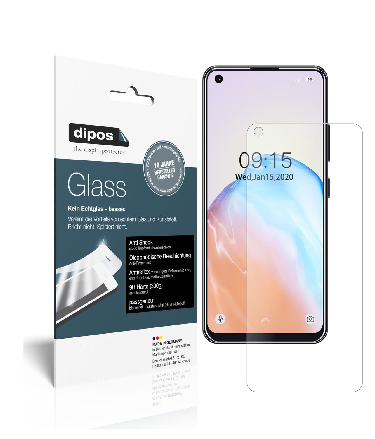 Matte Displayschutzfolie von dipos passend für Oukitel C18 Pro, 9H kratzfest und blasenfrei montiert