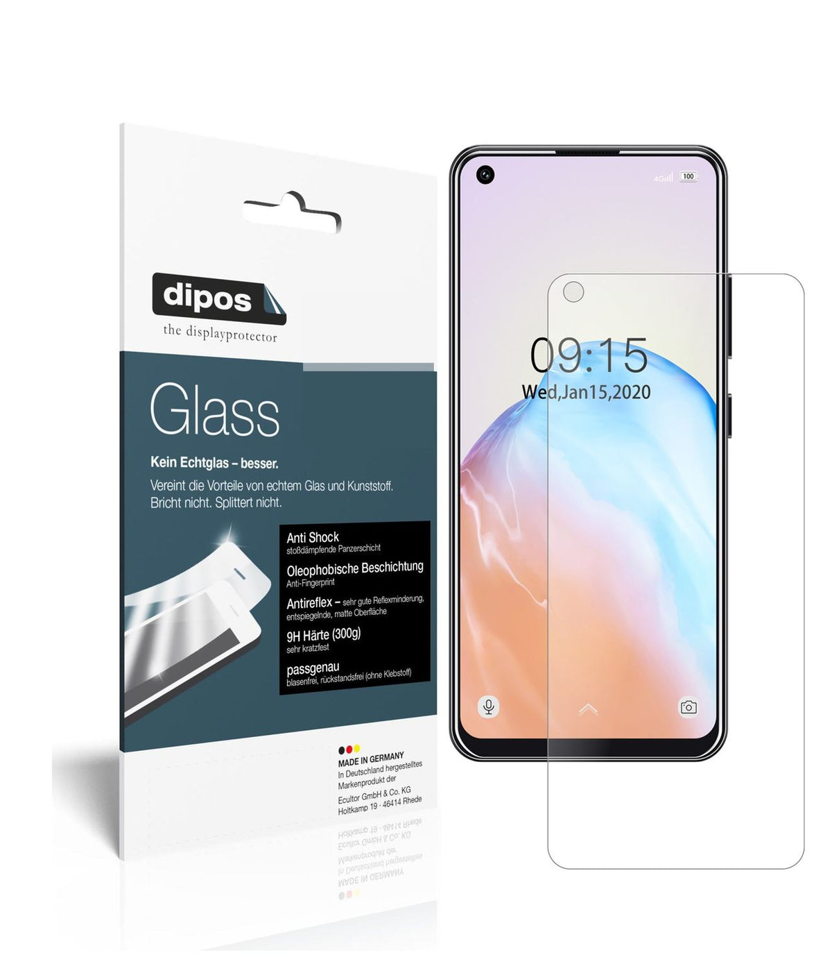 Matte Displayschutzfolie von dipos passend für Oukitel C18 Pro, 9H kratzfest und blasenfrei montiert
