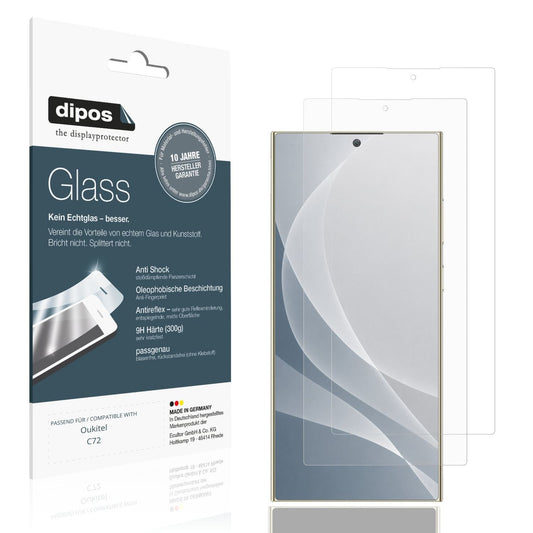Matte Displayschutzfolie von dipos passend für Oukitel C72, 9H kratzfest und blasenfrei montiert