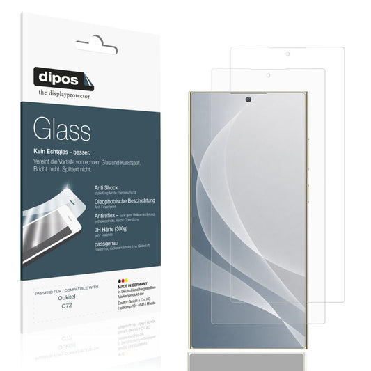 Matte Displayschutzfolie von dipos passend für Oukitel C72, 9H kratzfest und blasenfrei montiert