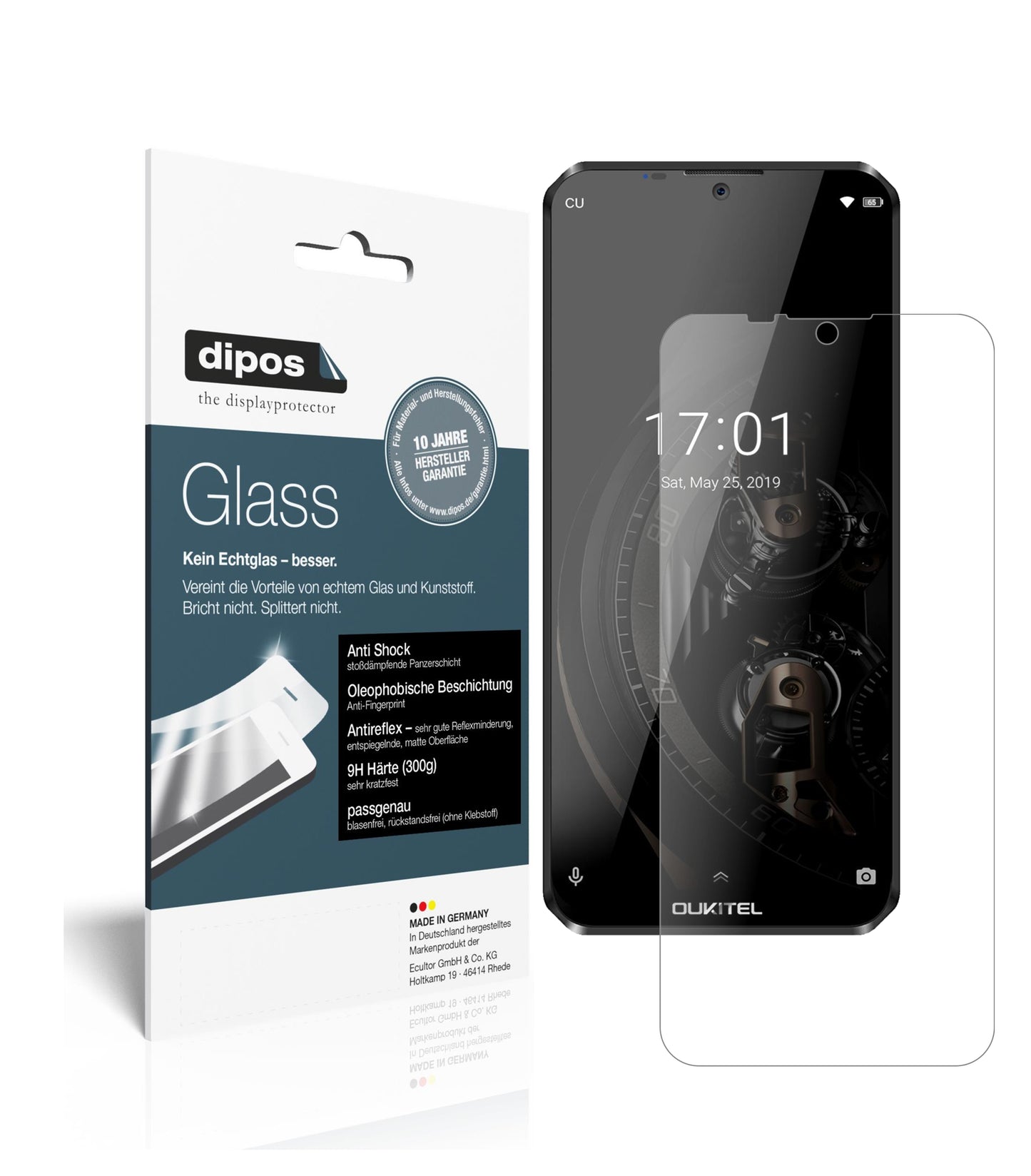 Matte Displayschutzfolie von dipos passend für Oukitel K12, 9H kratzfest und blasenfrei montiert