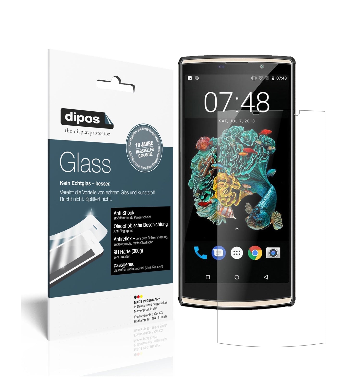Matte Displayschutzfolie von dipos passend für Oukitel K7, 9H kratzfest und blasenfrei montiert