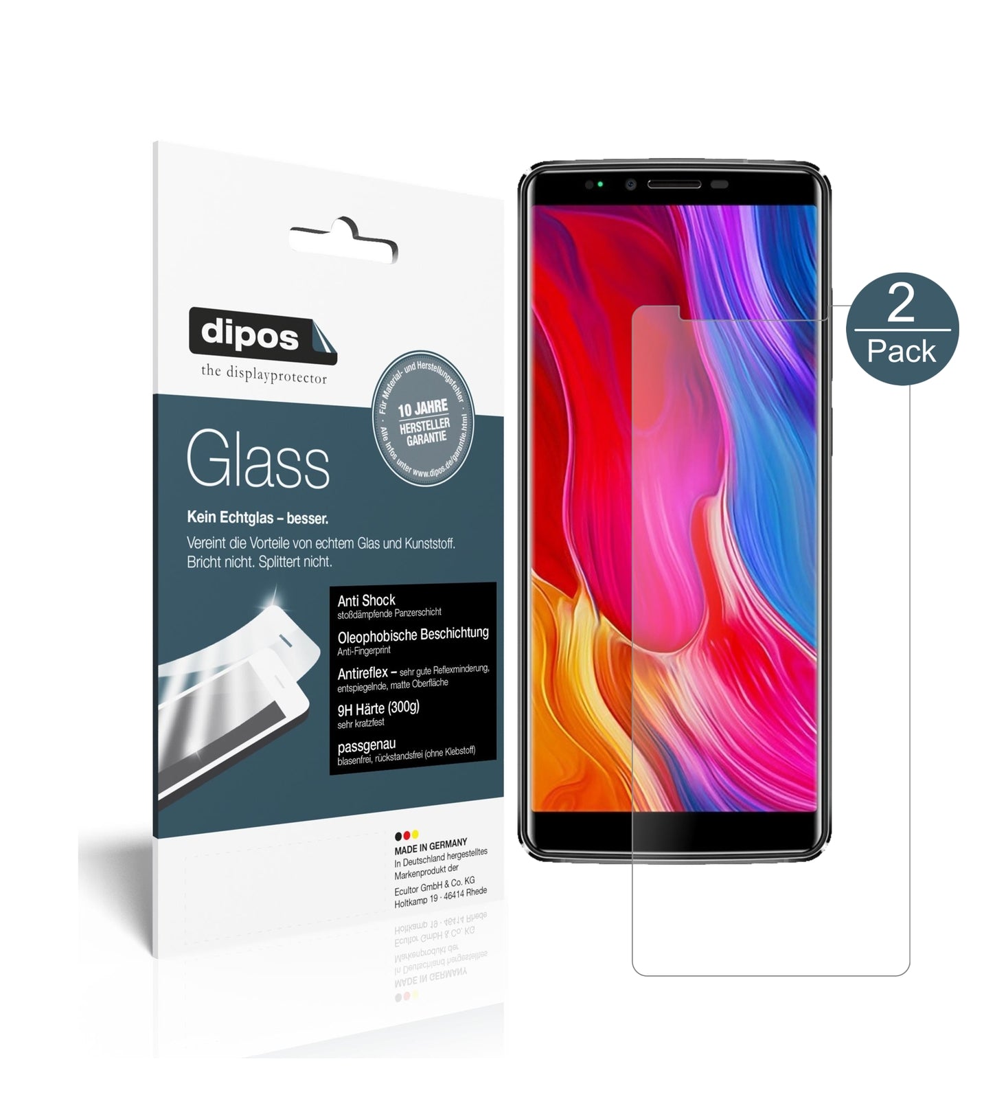 Matte Displayschutzfolie von dipos passend für Oukitel K8, 9H kratzfest und blasenfrei montiert