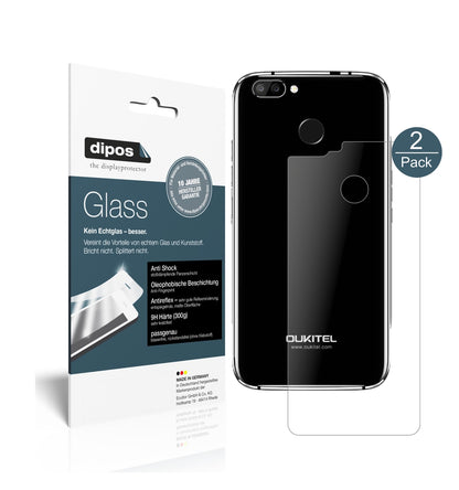 Matte Displayschutzfolie von dipos passend für Oukitel U22 Rückseite, 9H kratzfest und blasenfrei montiert