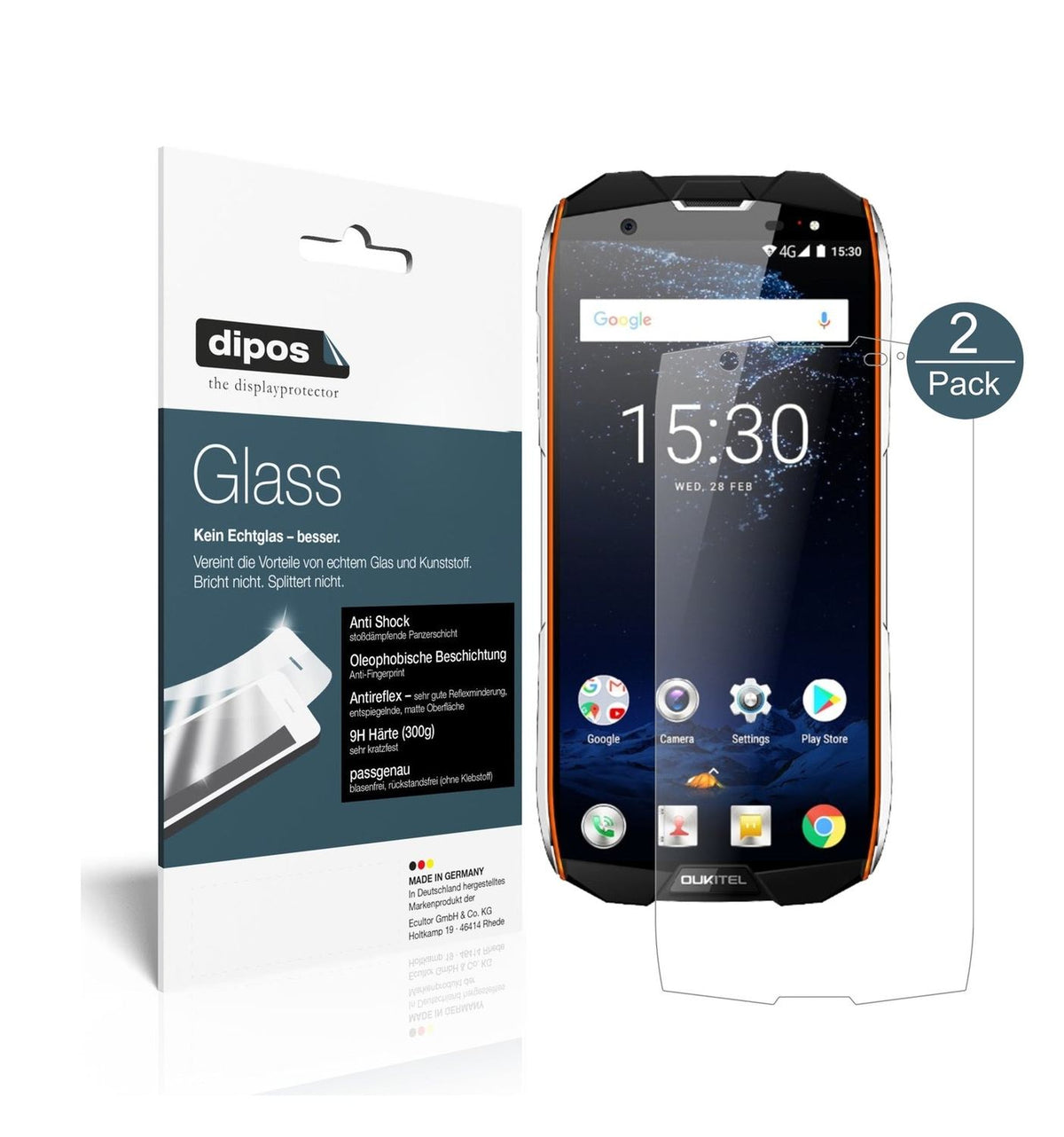 Matte Displayschutzfolie von dipos passend für Oukitel WP5000, 9H kratzfest und blasenfrei montiert