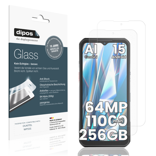 Matte Displayschutzfolie von dipos passend für OUKITEL WP55S, 9H kratzfest und blasenfrei montiert