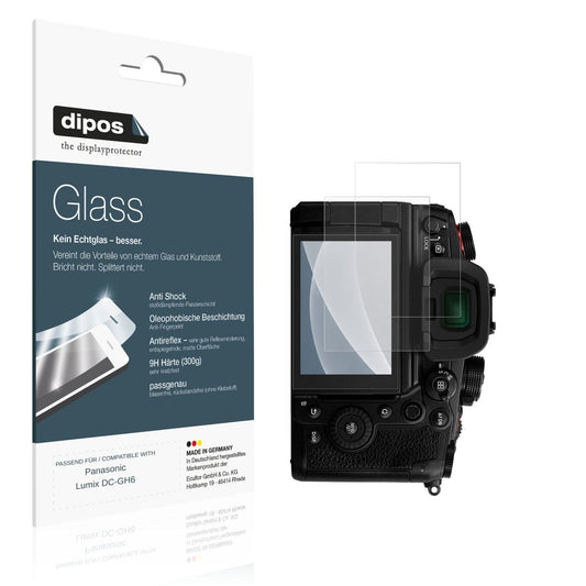 Matte Displayschutzfolie von dipos passend für Panasonic Lumix DC-GH6, 9H kratzfest und blasenfrei montiert