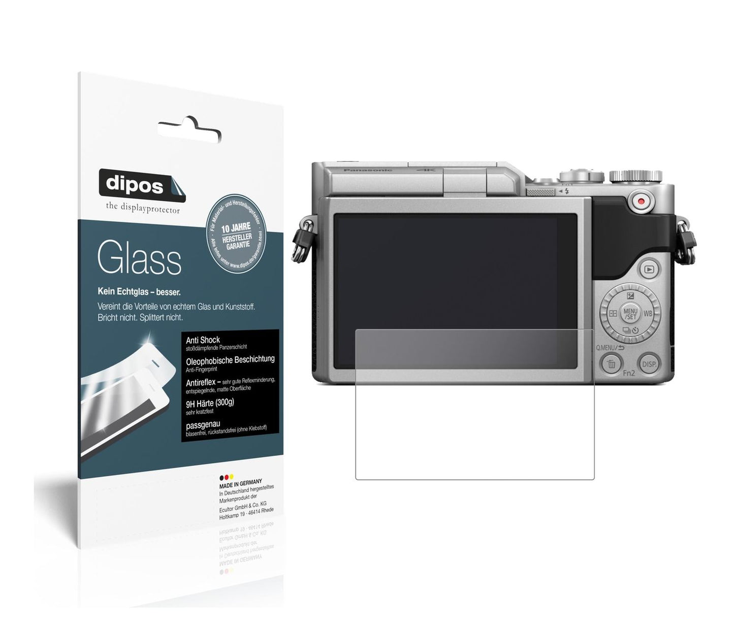 Matte Displayschutzfolie von dipos passend für Panasonic Lumix DC-GX880, 9H kratzfest und blasenfrei montiert