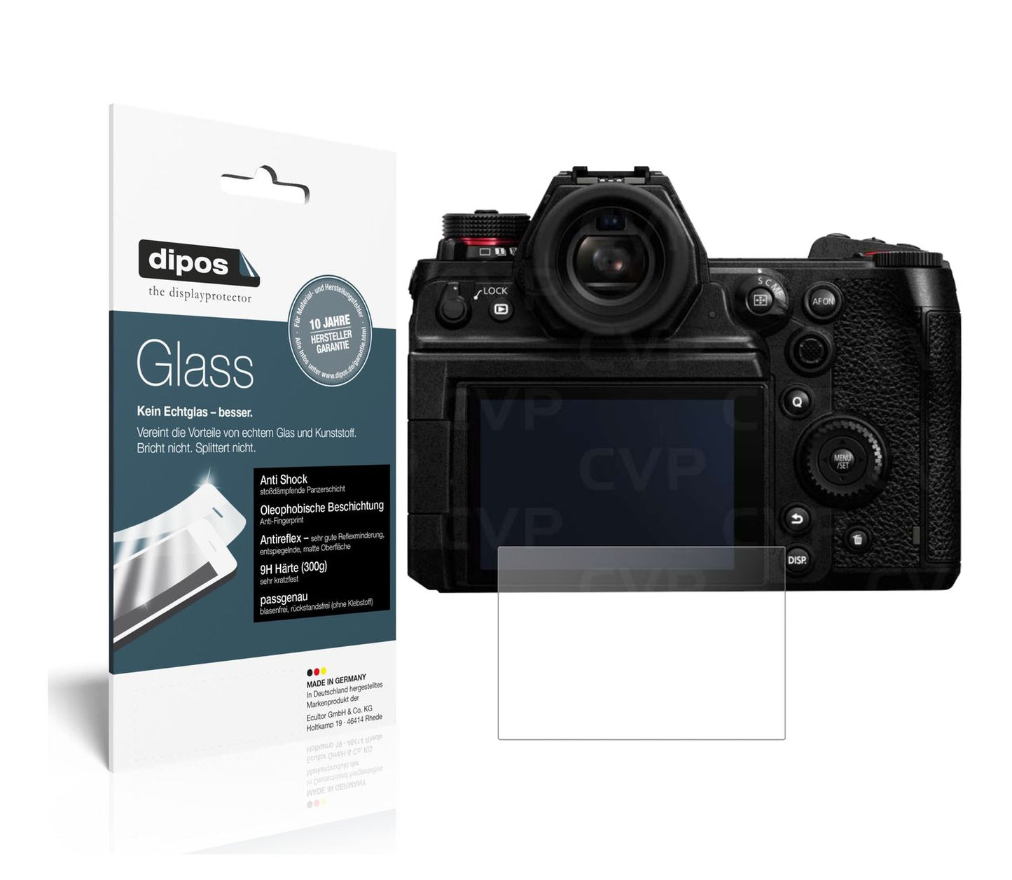 Matte Displayschutzfolie von dipos passend für Panasonic Lumix DC-S1H, 9H kratzfest und blasenfrei montiert