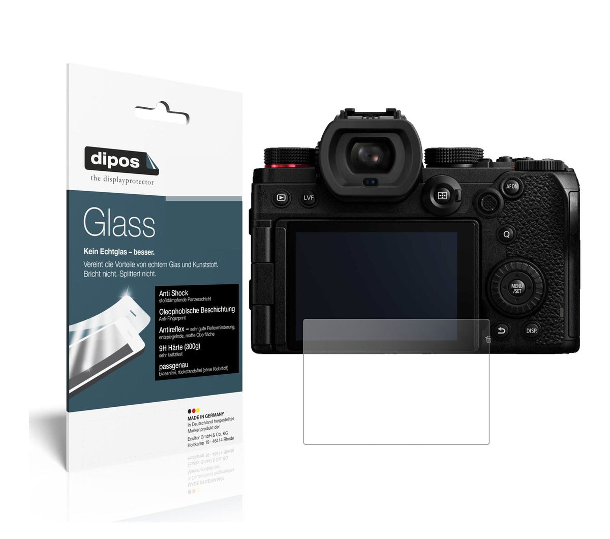 Matte Displayschutzfolie von dipos passend für Panasonic Lumix DC-S5, 9H kratzfest und blasenfrei montiert