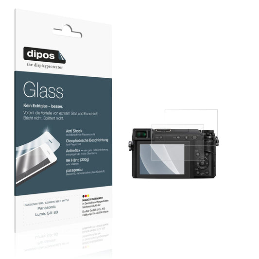 Matte Displayschutzfolie von dipos passend für Panasonic Lumix GX-80, 9H kratzfest und blasenfrei montiert