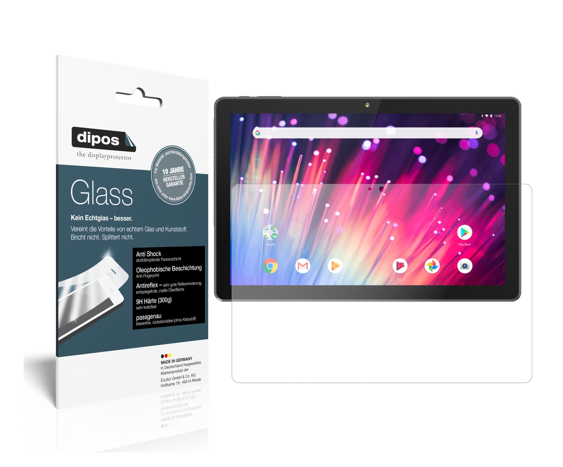 Matte Displayschutzfolie von dipos passend für Peaq PET 100, 9H kratzfest und blasenfrei montiert