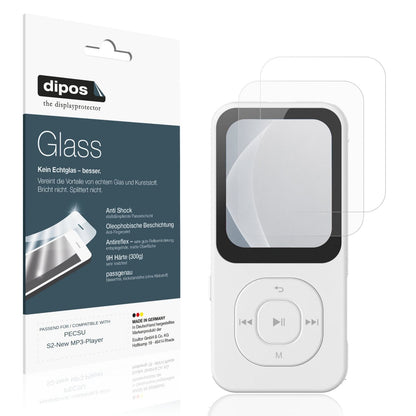 Matte Displayschutzfolie von dipos passend für PECSU S2-New MP3-Player, 9H kratzfest und blasenfrei montiert