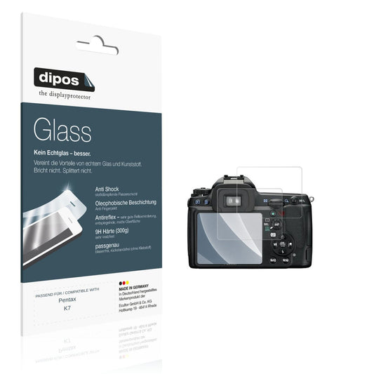 Matte Displayschutzfolie von dipos passend für Pentax K7, 9H kratzfest und blasenfrei montiert