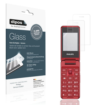 Matte Displayschutzfolie von dipos passend für Philips Xenium E2601, 9H kratzfest und blasenfrei montiert