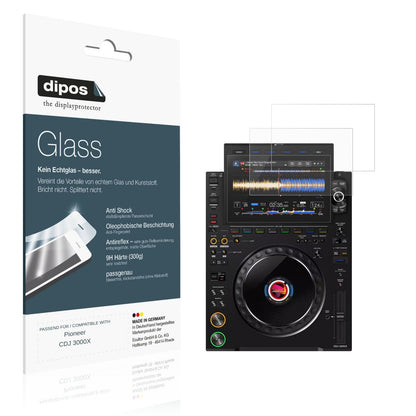 Matte Displayschutzfolie von dipos passend für Pioneer CDJ 3000X, 9H kratzfest und blasenfrei montiert