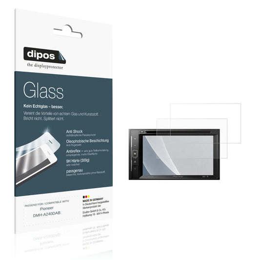 Matte Displayschutzfolie von dipos passend für Pioneer DMH-A240DAB, 9H kratzfest und blasenfrei montiert