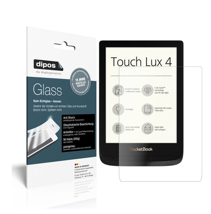 Matte Displayschutzfolie von dipos passend für PocketBook Touch Lux 4, 9H kratzfest und blasenfrei montiert