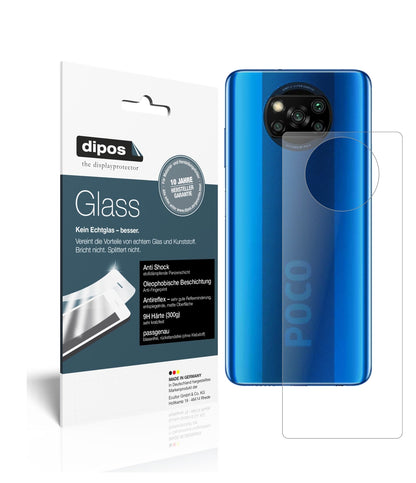 Matte Displayschutzfolie von dipos passend für Poco X3 NFC Rückseite, 9H kratzfest und blasenfrei montiert