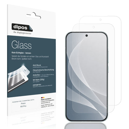Matte Displayschutzfolie von dipos passend für Poco X8 Pro, 9H kratzfest und blasenfrei montiert