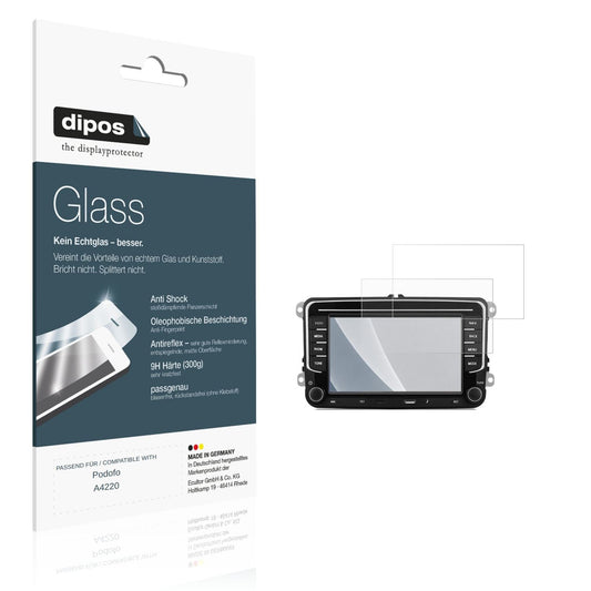 Matte Displayschutzfolie von dipos passend für Podofo A4220, 9H kratzfest und blasenfrei montiert